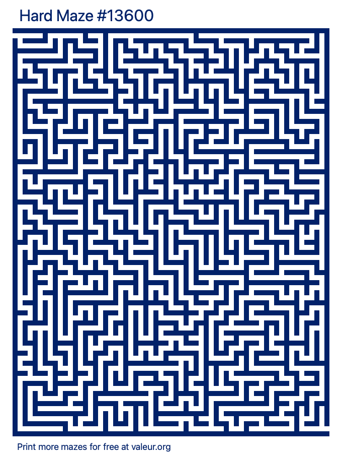 Free Printable Hard Maze number 13600
