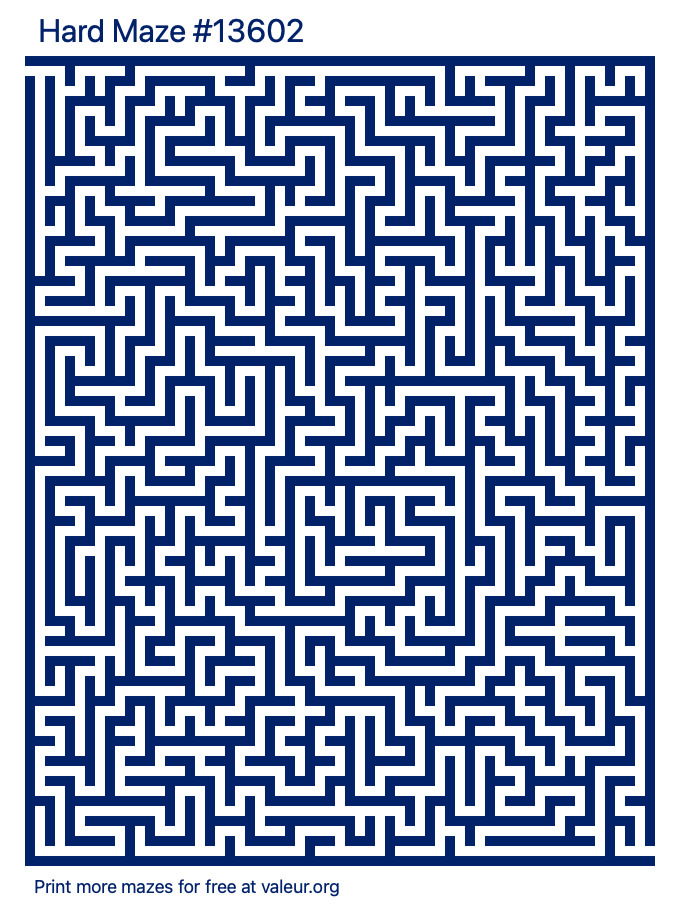 Free Printable Hard Maze number 13602