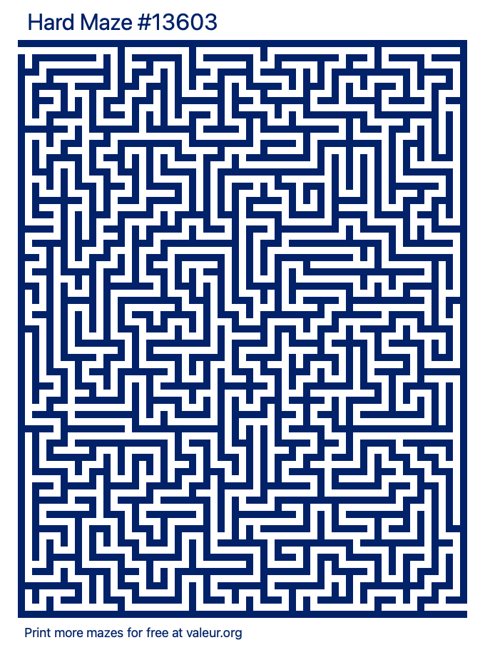 Free Printable Hard Maze number 13603