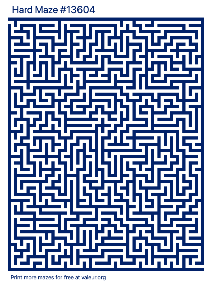 Free Printable Hard Maze number 13604