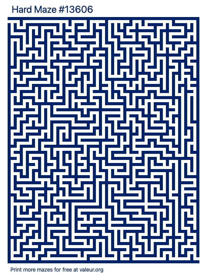 Free Printable Hard Maze number 13606