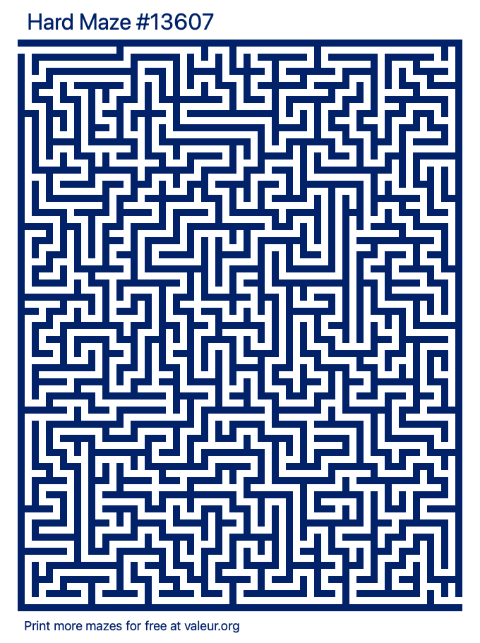 Free Printable Hard Maze number 13607