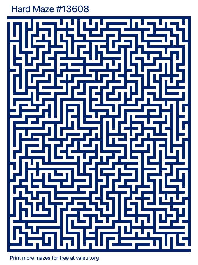 Free Printable Hard Maze number 13608
