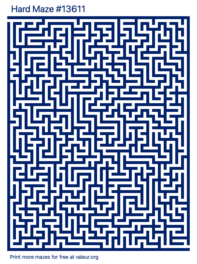 Free Printable Hard Maze number 13611