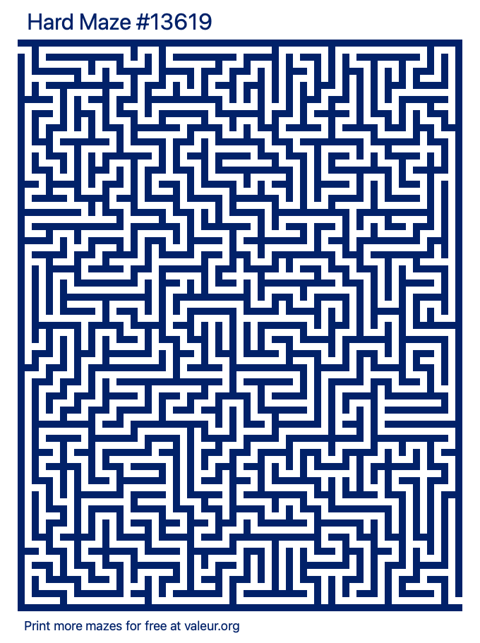 Free Printable Hard Maze number 13619