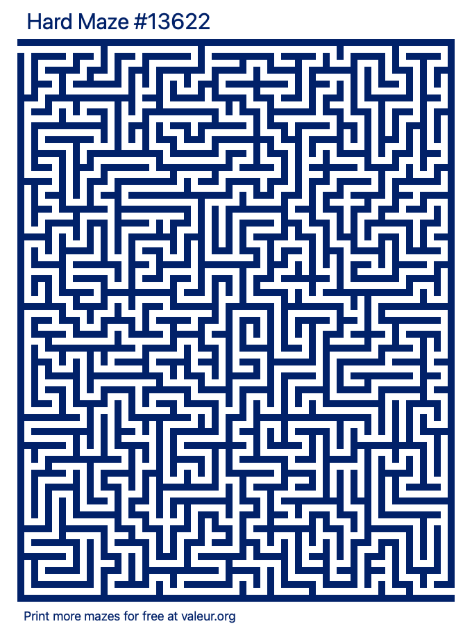 Free Printable Hard Maze number 13622