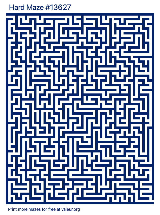 Free Printable Hard Maze number 13627