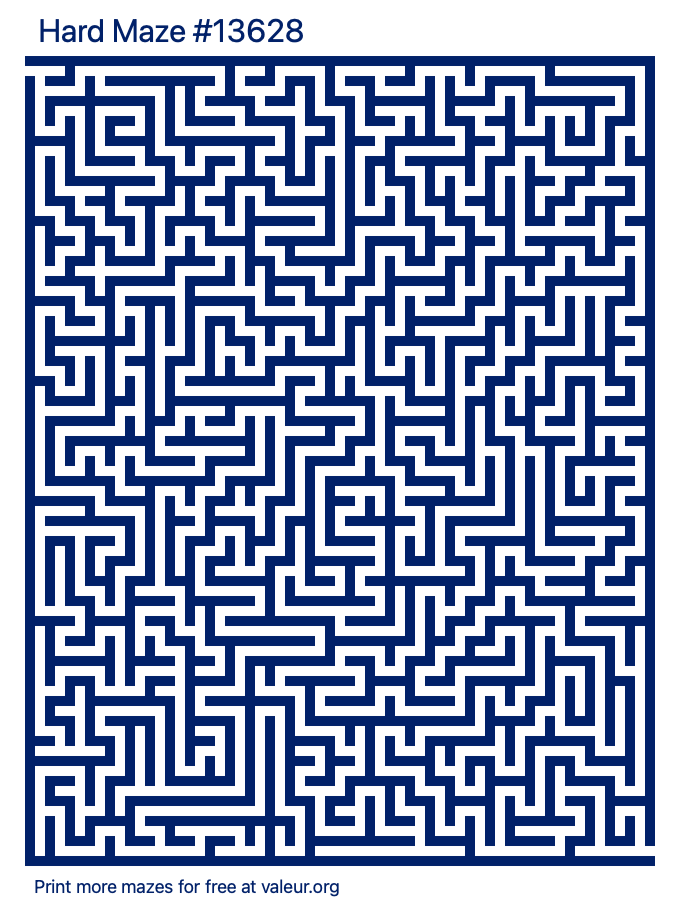 Free Printable Hard Maze number 13628