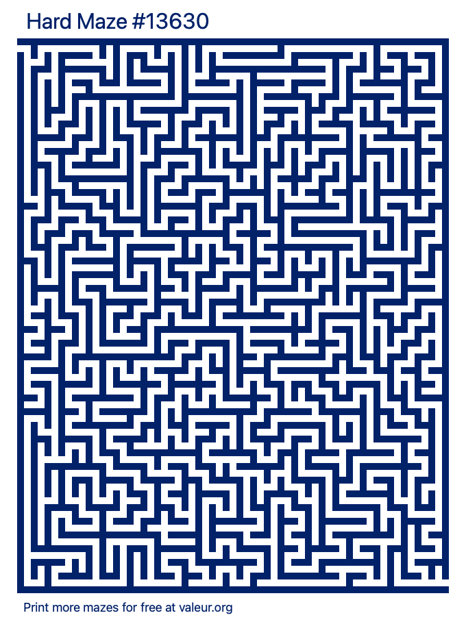Free Printable Hard Maze number 13630