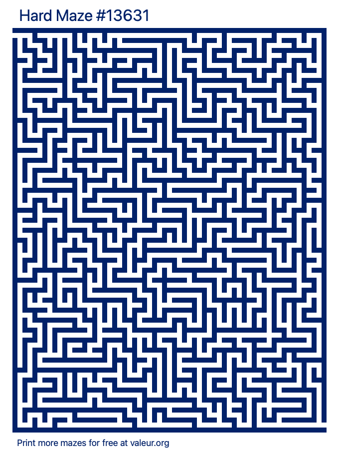 Free Printable Hard Maze number 13631