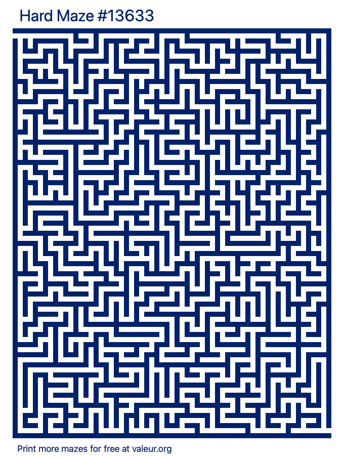 Free Printable Hard Maze number 13633