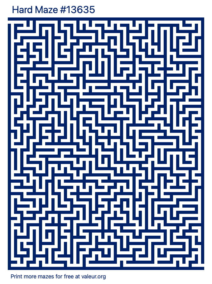 Free Printable Hard Maze number 13635
