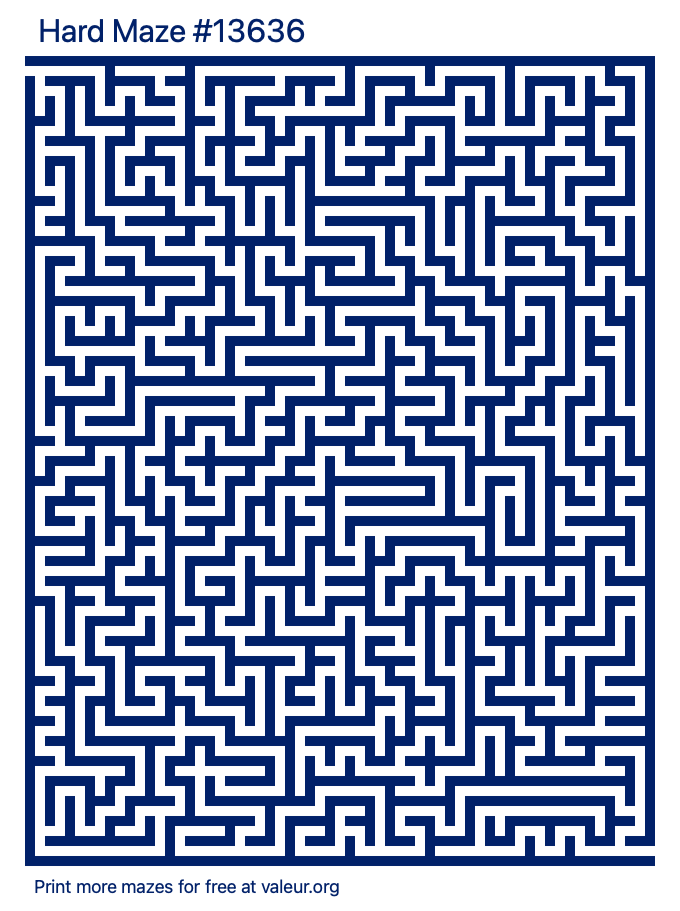 Free Printable Hard Maze number 13636