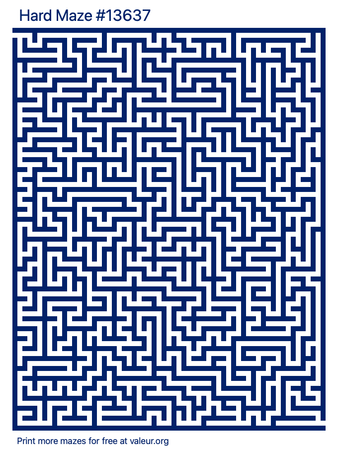 Free Printable Hard Maze number 13637
