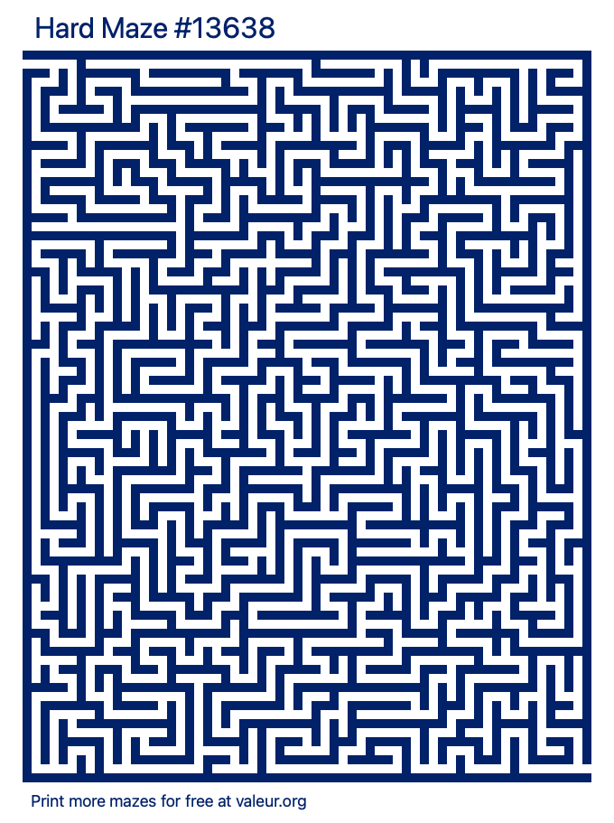 Free Printable Hard Maze number 13638