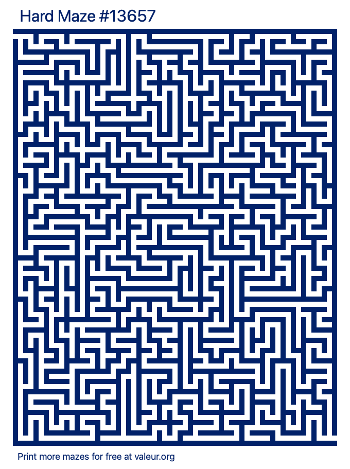 Free Printable Hard Maze number 13657