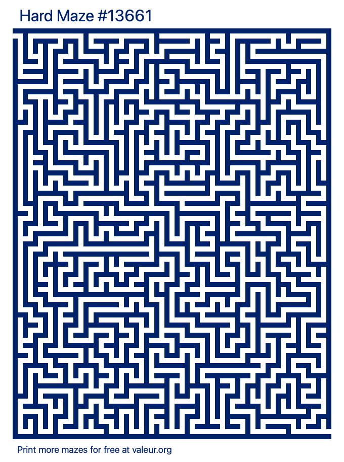 Free Printable Hard Maze number 13661