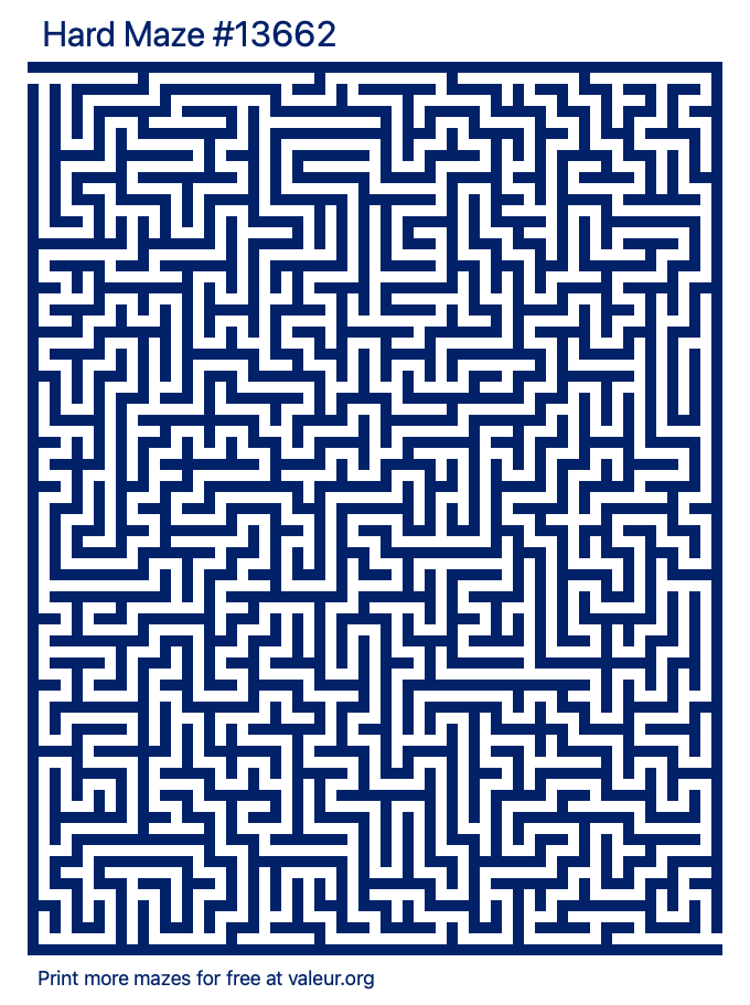 Free Printable Hard Maze number 13662
