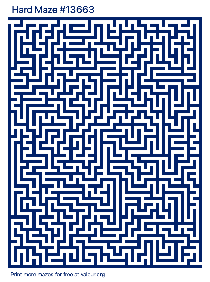 Free Printable Hard Maze number 13663