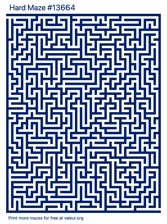 Free Printable Hard Maze number 13664