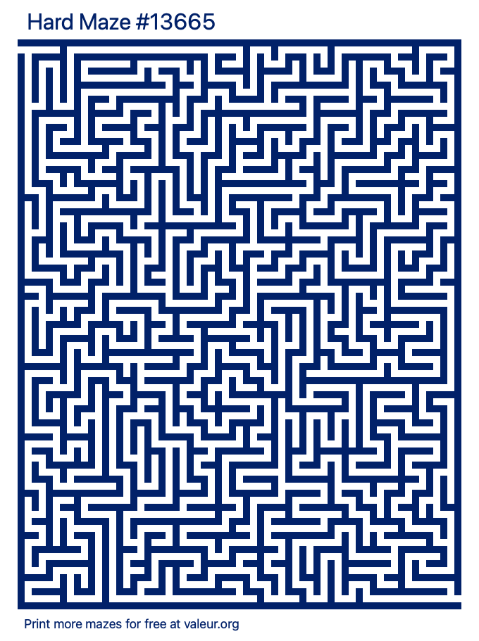 Free Printable Hard Maze number 13665