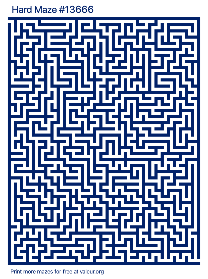 Free Printable Hard Maze number 13666