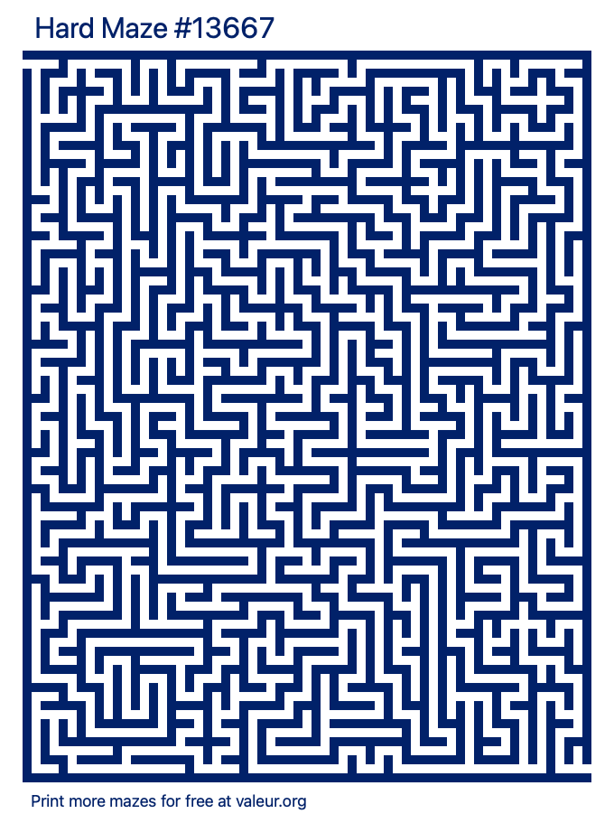 Free Printable Hard Maze number 13667