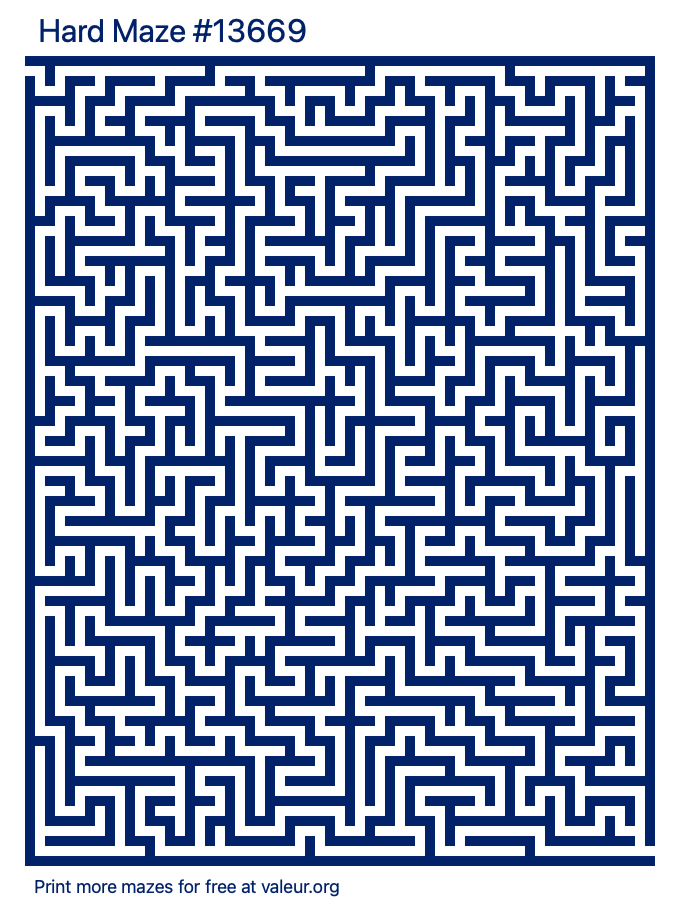 Free Printable Hard Maze number 13669