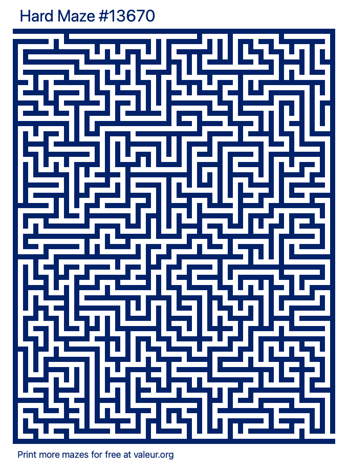 Free Printable Hard Maze number 13670