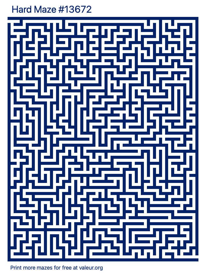 Free Printable Hard Maze number 13672