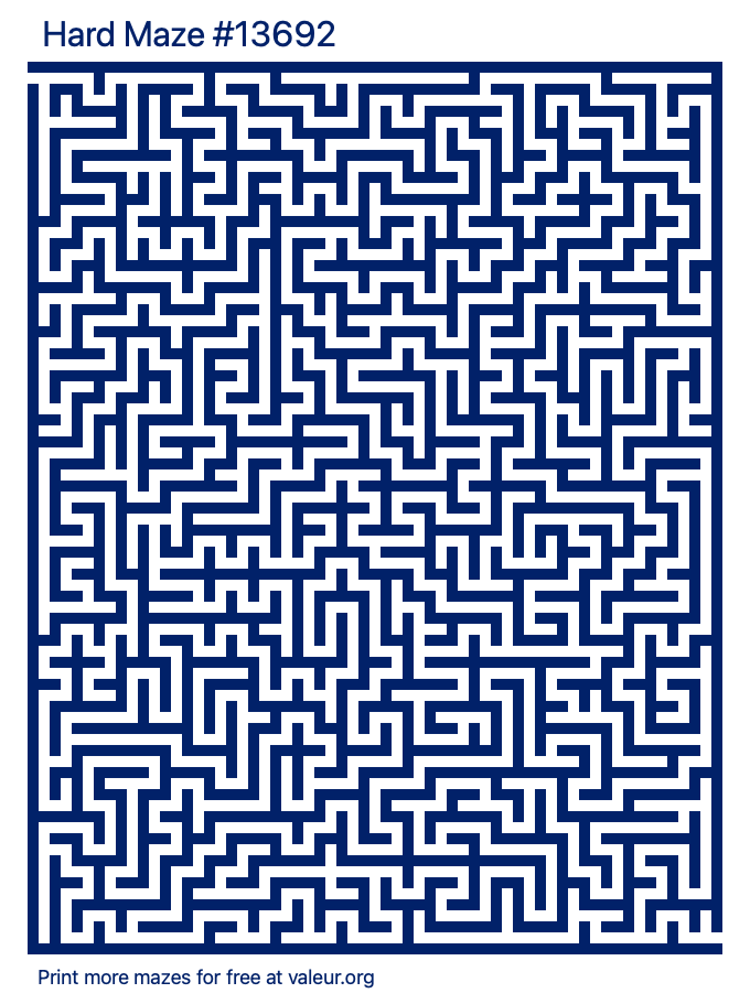 Free Printable Hard Maze number 13692