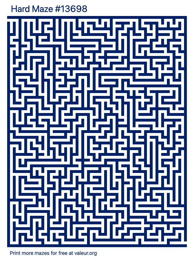Free Printable Hard Maze number 13698