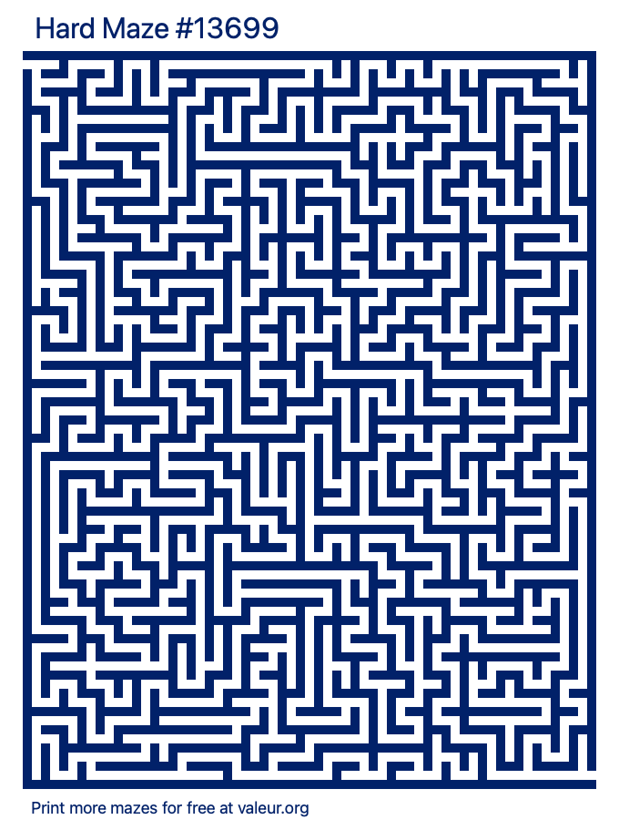 Free Printable Hard Maze number 13699