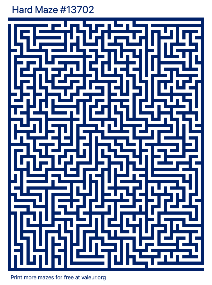 Free Printable Hard Maze number 13702