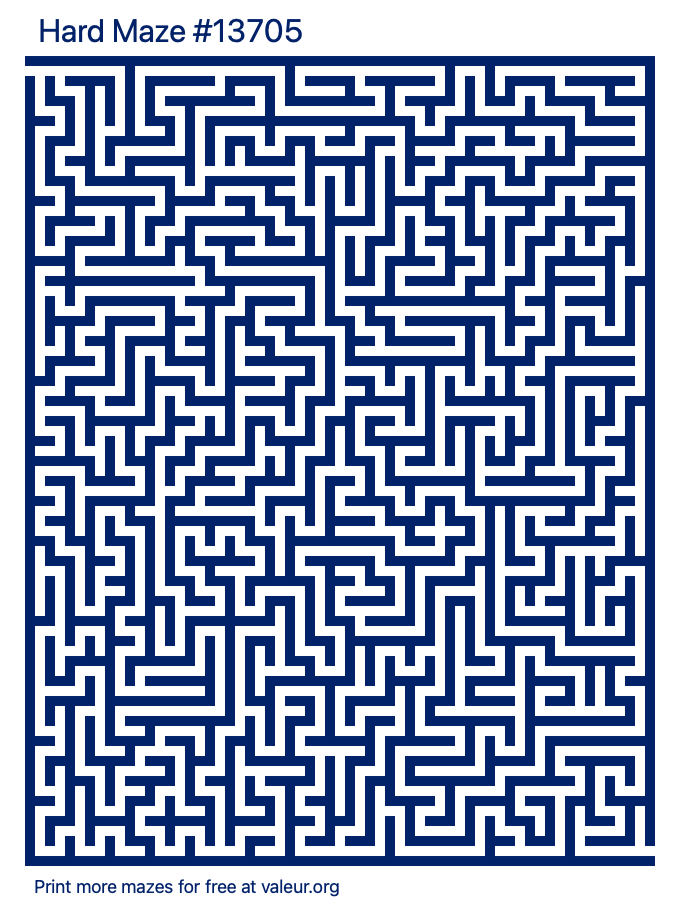 Free Printable Hard Maze number 13705