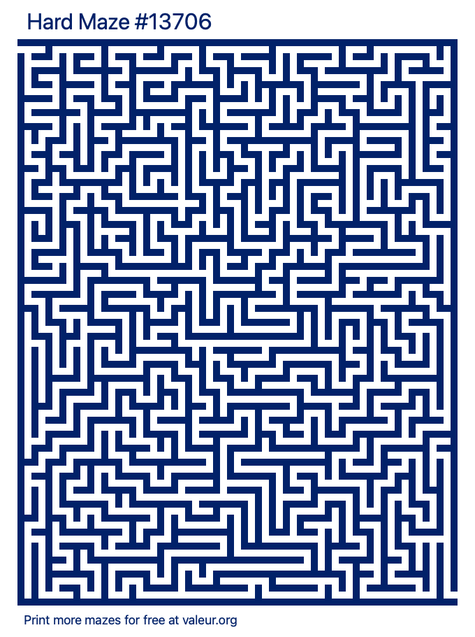 Free Printable Hard Maze number 13706