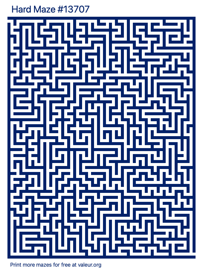 Free Printable Hard Maze number 13707