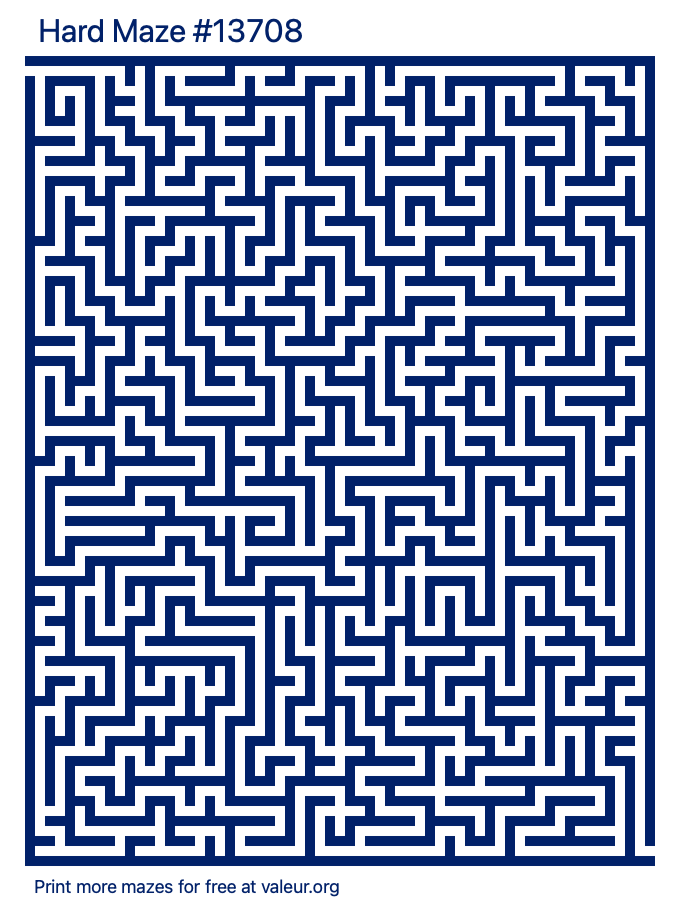 Free Printable Hard Maze number 13708