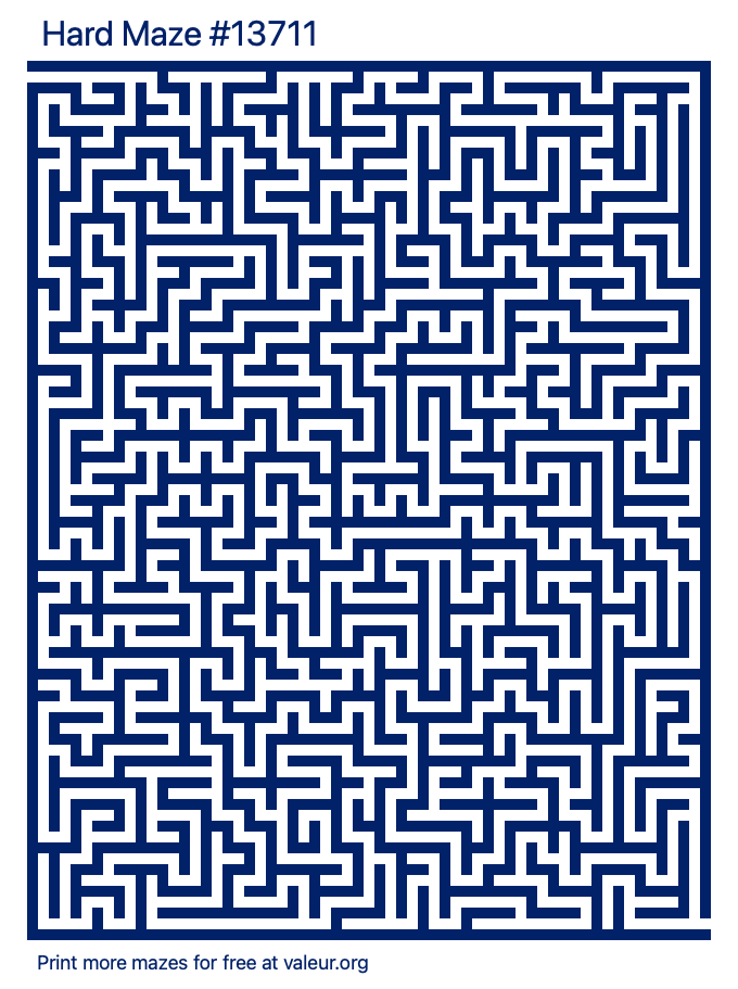 Free Printable Hard Maze number 13711