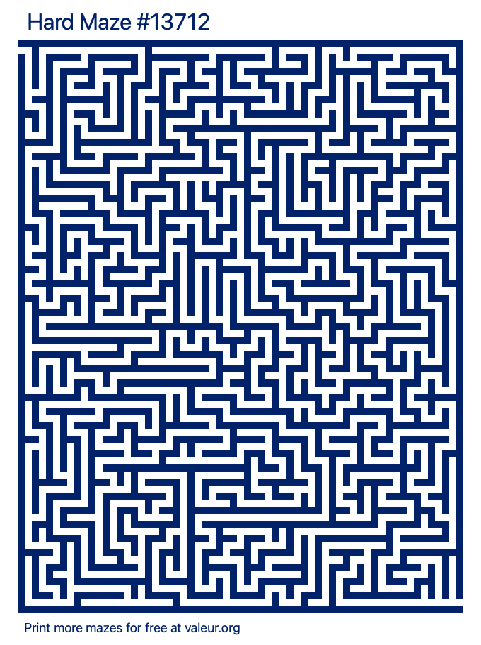 Free Printable Hard Maze number 13712