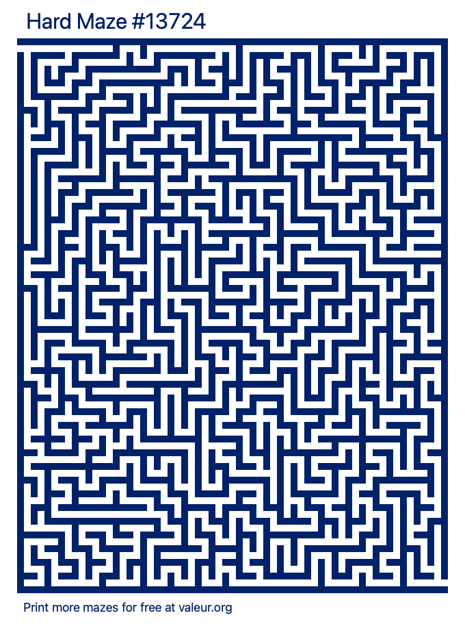 Free Printable Hard Maze number 13724