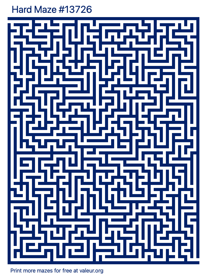 Free Printable Hard Maze number 13726