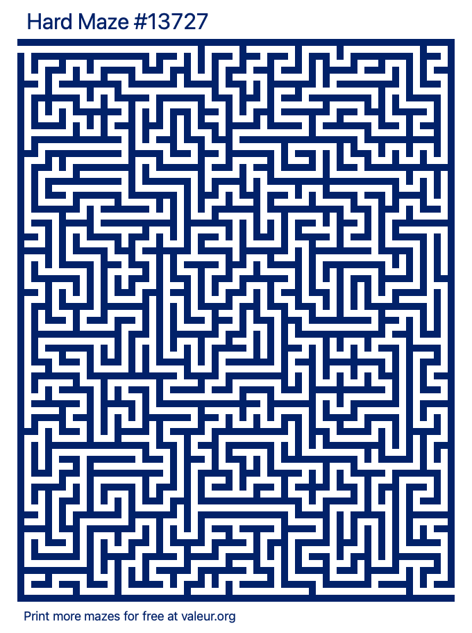 Free Printable Hard Maze number 13727