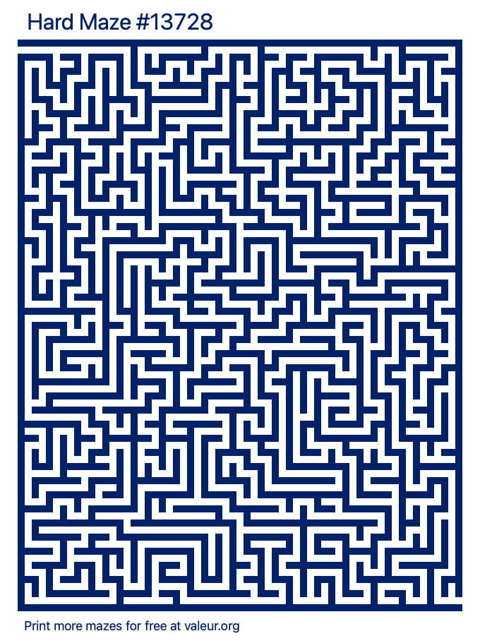 Free Printable Hard Maze number 13728