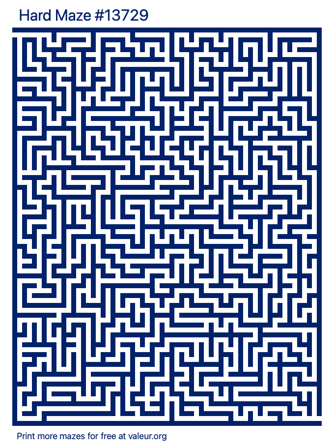 Free Printable Hard Maze number 13729