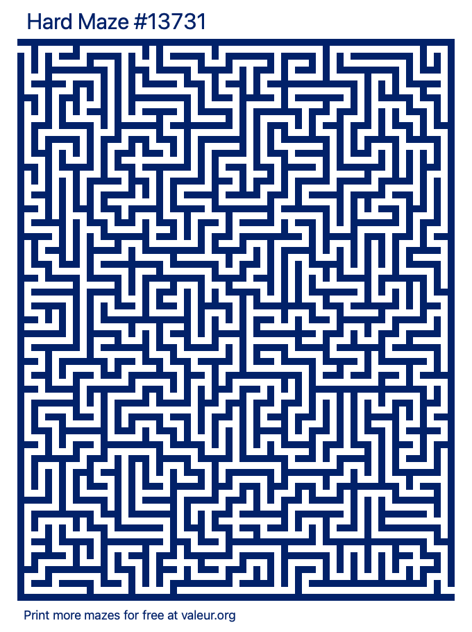 Free Printable Hard Maze number 13731