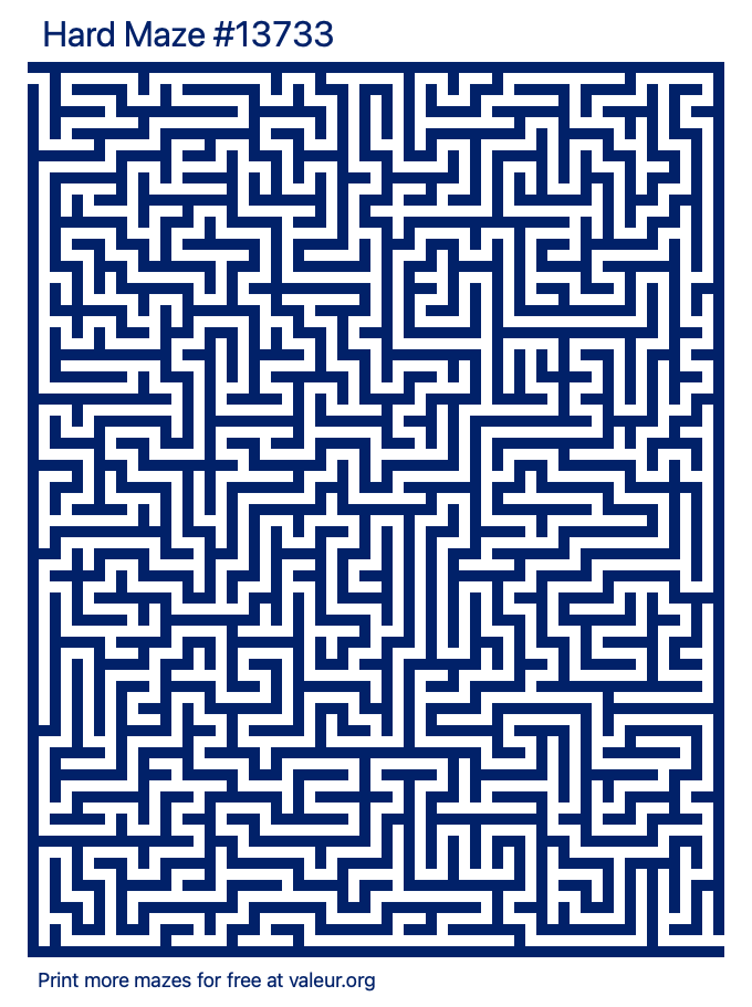 Free Printable Hard Maze number 13733