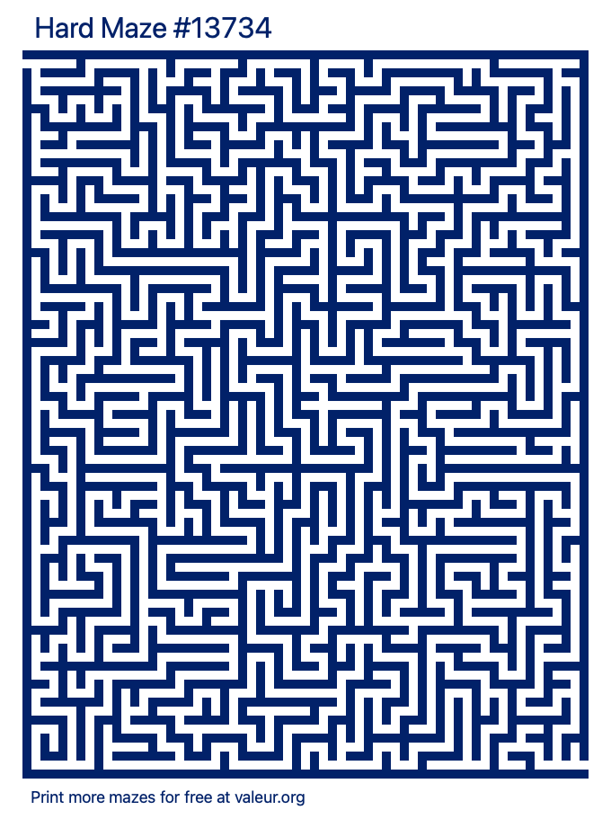Free Printable Hard Maze number 13734