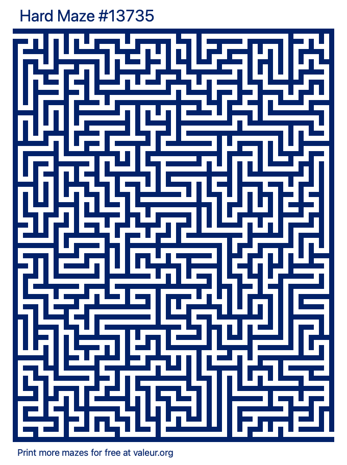 Free Printable Hard Maze number 13735