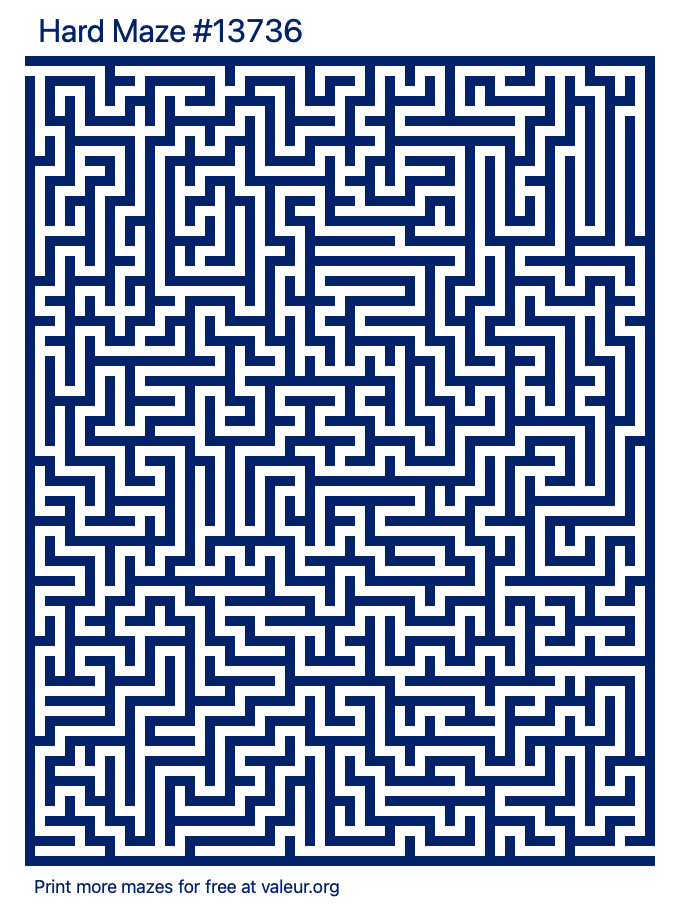 Free Printable Hard Maze number 13736